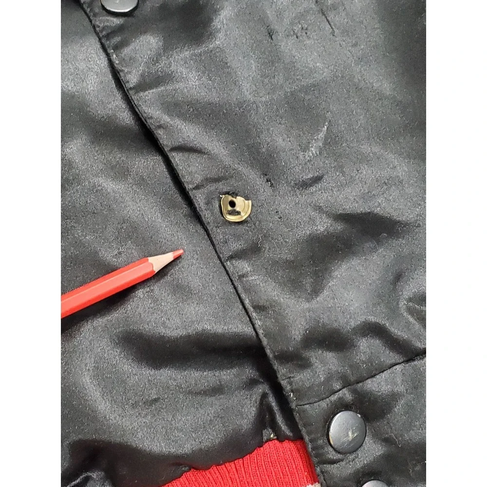 VINTAGE San Francisco 49ers Women Jacket XL Black Embroidered Logo Varsity READ